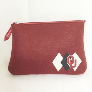 OU Legacy Bag Felt Clutch Zipper Top Sooners Unive